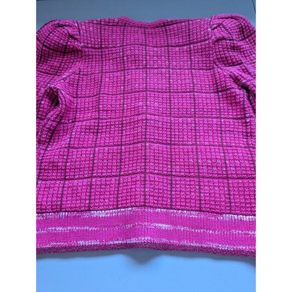 NWT L'Agence Jenni V-neck Cropped Knit Cardigan Size L Hot Pink #3E515 - Picture 12 of 15